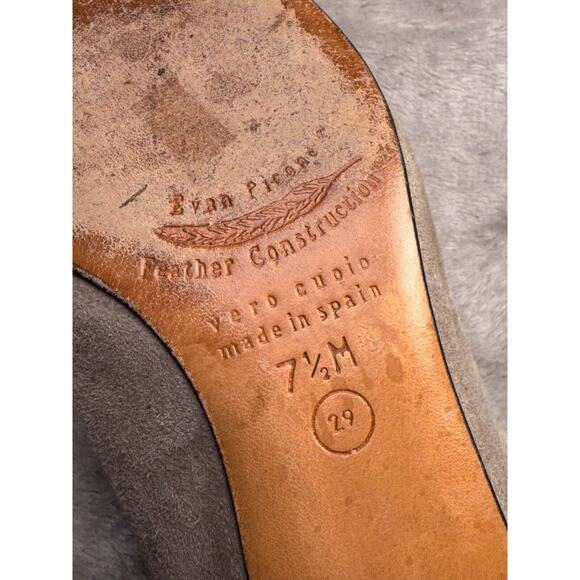 Evan Picone Vintage Tan Suede Leather Kitten Heels Pointed Toe Womens Size 7.5 - Picture 8 of 16